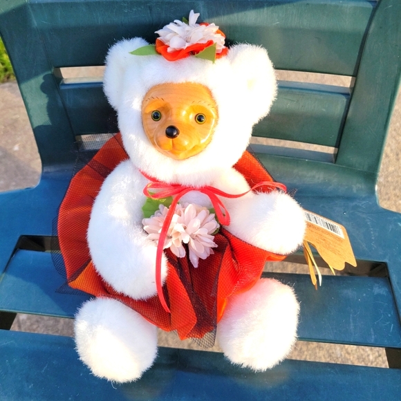 Robert Raikes Bear Flower Fairies Orange Wings Autumn Adorable 10" Tall NWT - Picture 1 of 7